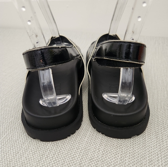 Zara black patent cross strap slingback open toe sandals - Picture 8 of 12